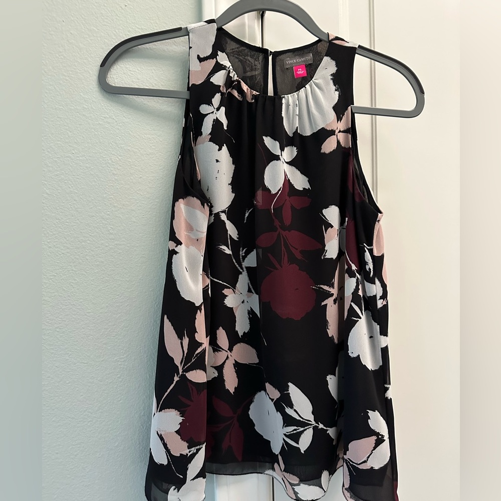 Vince Camuto Floral Sleeveless Women's Top - Black, White, Pink,  Burgundy